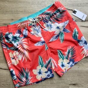 NWT | Tropical Floral Swim Trunks | Men’s Swim Shorts | Large | Goodfellow & Co.